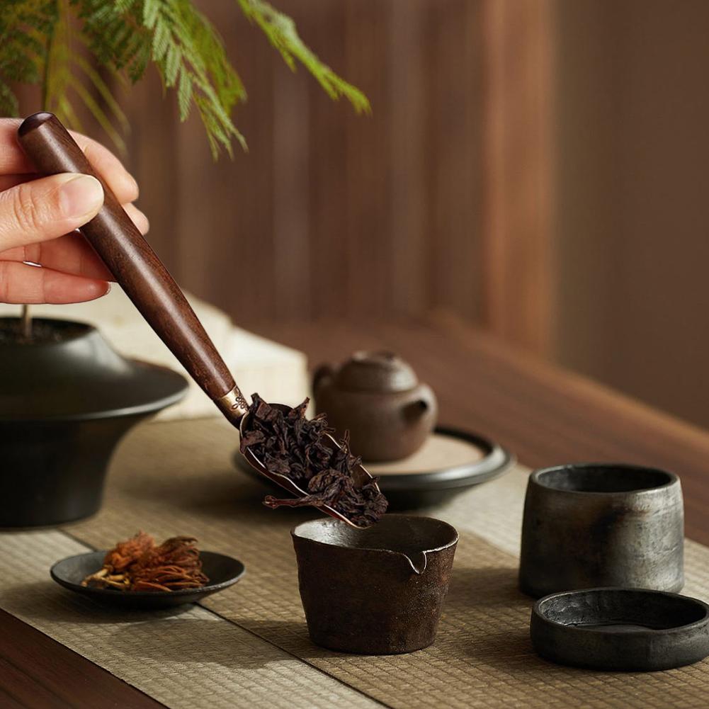 Loose Leaf Tea Scoop Exquisite Tea Leaves Chooser Multifunction Creative Tea Shovel Vintage Ebony Teaspoon for Home Teahouse