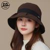 Autumn and Winter New Pleated Patchwork Bucket Hat Women's High Quality Wide-brimmed Visor Hat Japanese and Korean Fashion Temperament Hat