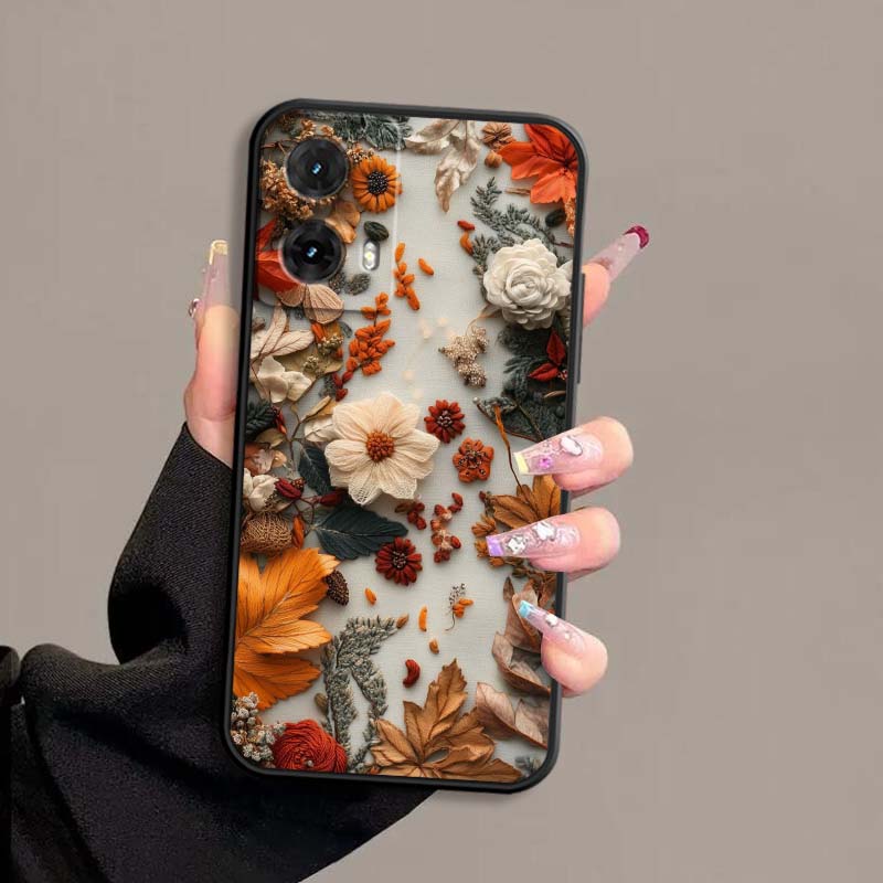 Butterfly Flower Pattern Phone Case For Motorola G85 Edge 50 G24 G35 G14 G04 40 G72 G34 G G54 G13 G32 5G Black