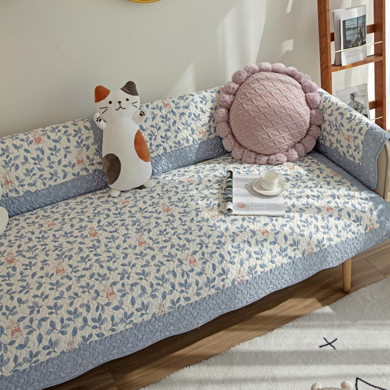 

Хлопковая подушка для дивана Four Seasons, нескользящая хлопковая стеганая пасторальная летняя универсальная подушка, чехол для дивана из скандинавской кожи 70x70