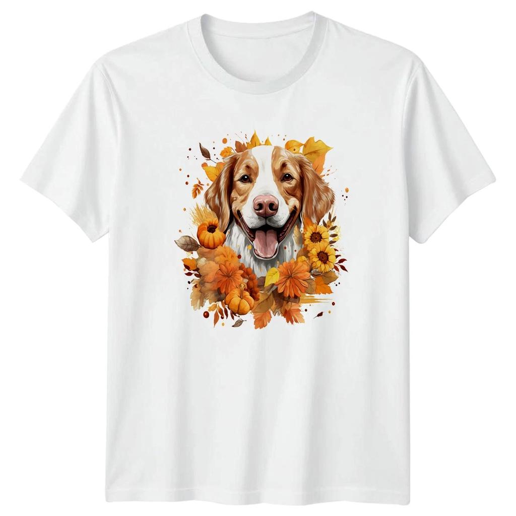Watercolor Autumn Dog T-Shirt Fall Leaves Dogs Gift For Him And Her
