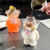 Bear Glass Cup with Straw 320ml Juice Milk Tea Smoothies Drinking Cup Reusable Coffee Cocktails Tumbler