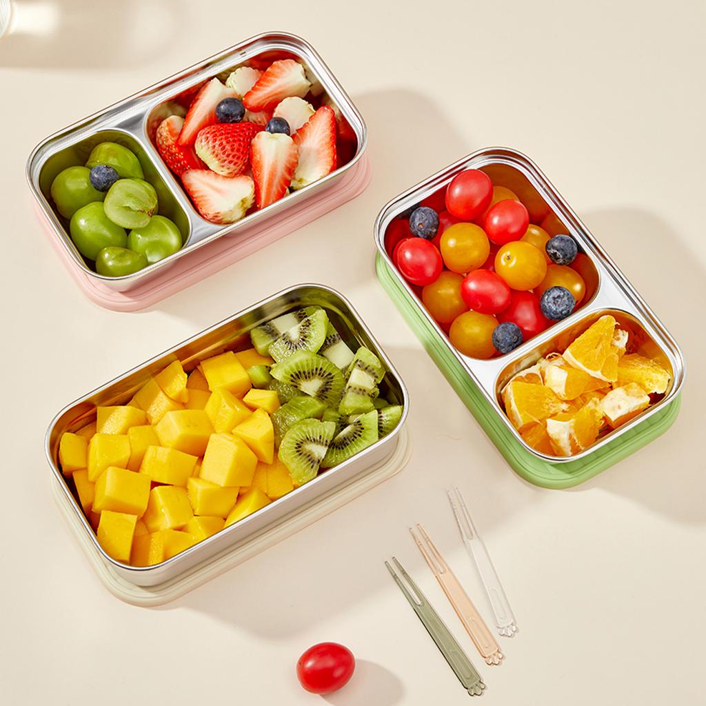 New Portable 304 Stainless Steel Lunch Box Travel Picnic Sealed Leak Proof Fruit Salad Bento Box For Student Adult