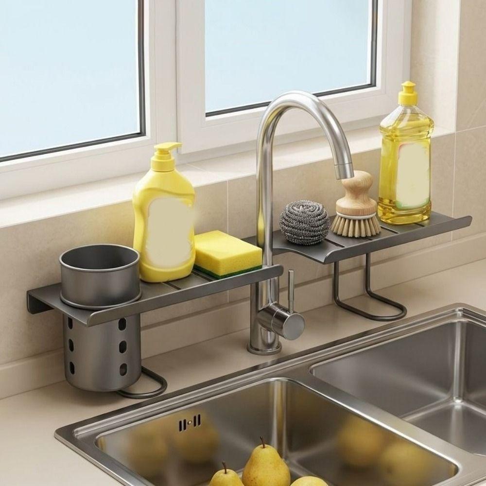 Water Drainage Bathroom Storage Rack Hollow Out Kitchen Sink Shelf Over Sink Shelf for Kitchen