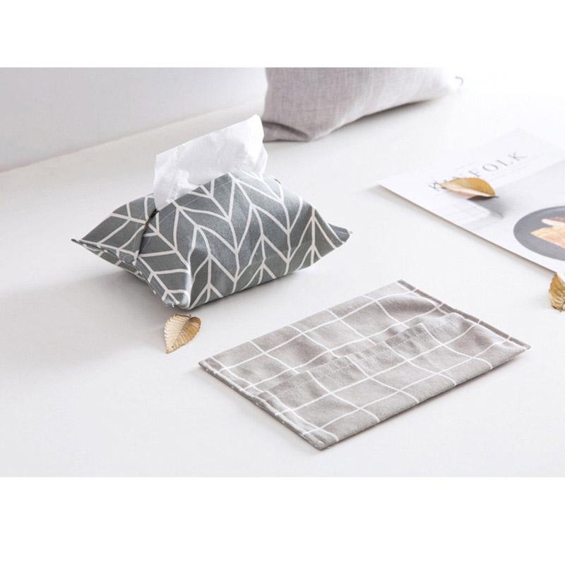 Cotton Linen Tissue Box Case Paper Box Table Napkin Holder Box Desktop Paper Holder Tissue Case Seat Type Car Tissue Box Cover