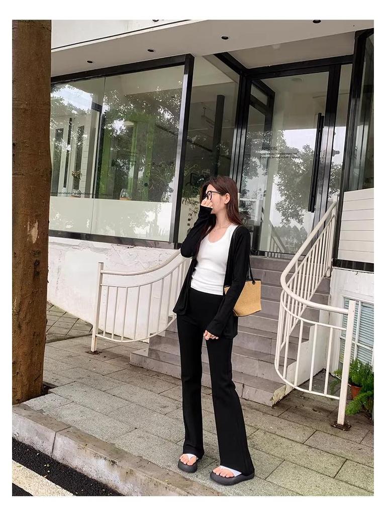 Cardigan Subțire Gri pentru Femei 2026: Tricou Korean cu Mânecă Lungă pentru Primăvară & Toamnă