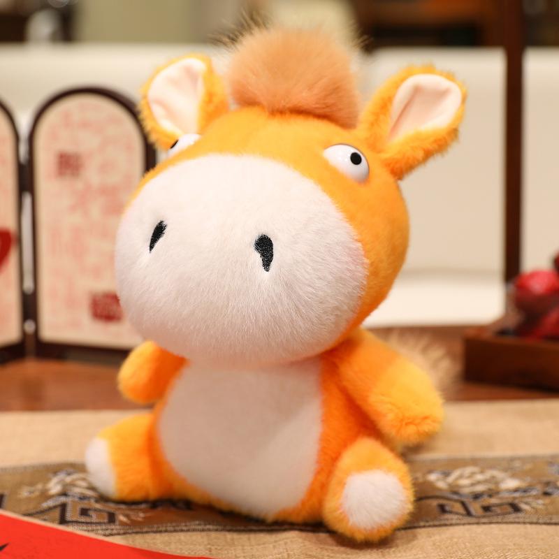 Brinquedo de Pelúcia Cavalo Pequeno de Desenho Animado Fofo Boneca de Animal de Pelúcia Macia Decoração para Casa Mascote Ano Chinês Presentes para Crianças 2026