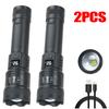 High Power Flashlight Strong Light Long Range LED Flash Light USB Rechargeable Telescopic Zoom Outdoor Camping Riding Lantern