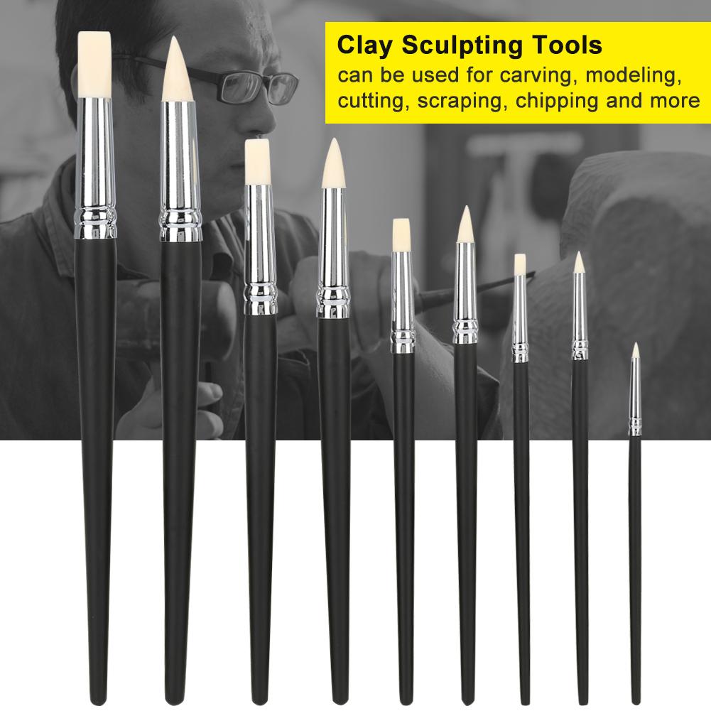 

Набор из 9 инструментов для лепки из глины, инструменты для скульптуры с резиновыми головками, формирователи, аксессуары