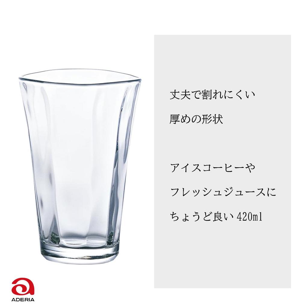 ADERIA Üvegpohár Nagy Készlet Készült Tumbler, Tumbler, 420ml, 3, Japán, P-6646