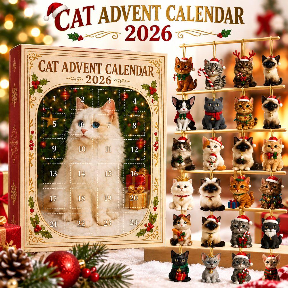 24-Day Advent Calendar 2026 Acrylic 2D Flat Animals Mini Figurines Home Festive Display