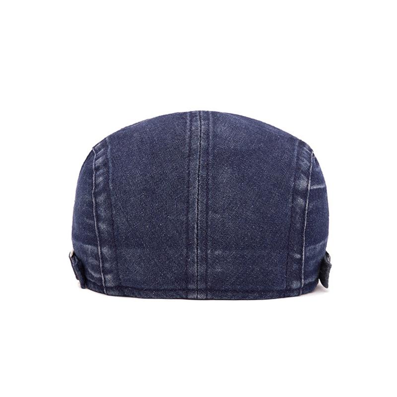 Herbst Schirmmütze Herren Britische Vintage Schiebermütze Denim Kappe Baskenmütze