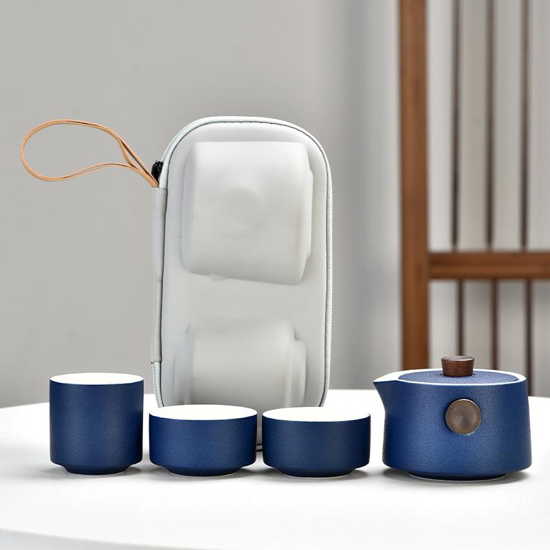 Black Pottery Travel Tea Set Portable Kuaike Cup Business Giveaways Holiday Accompanying Hand Gifts