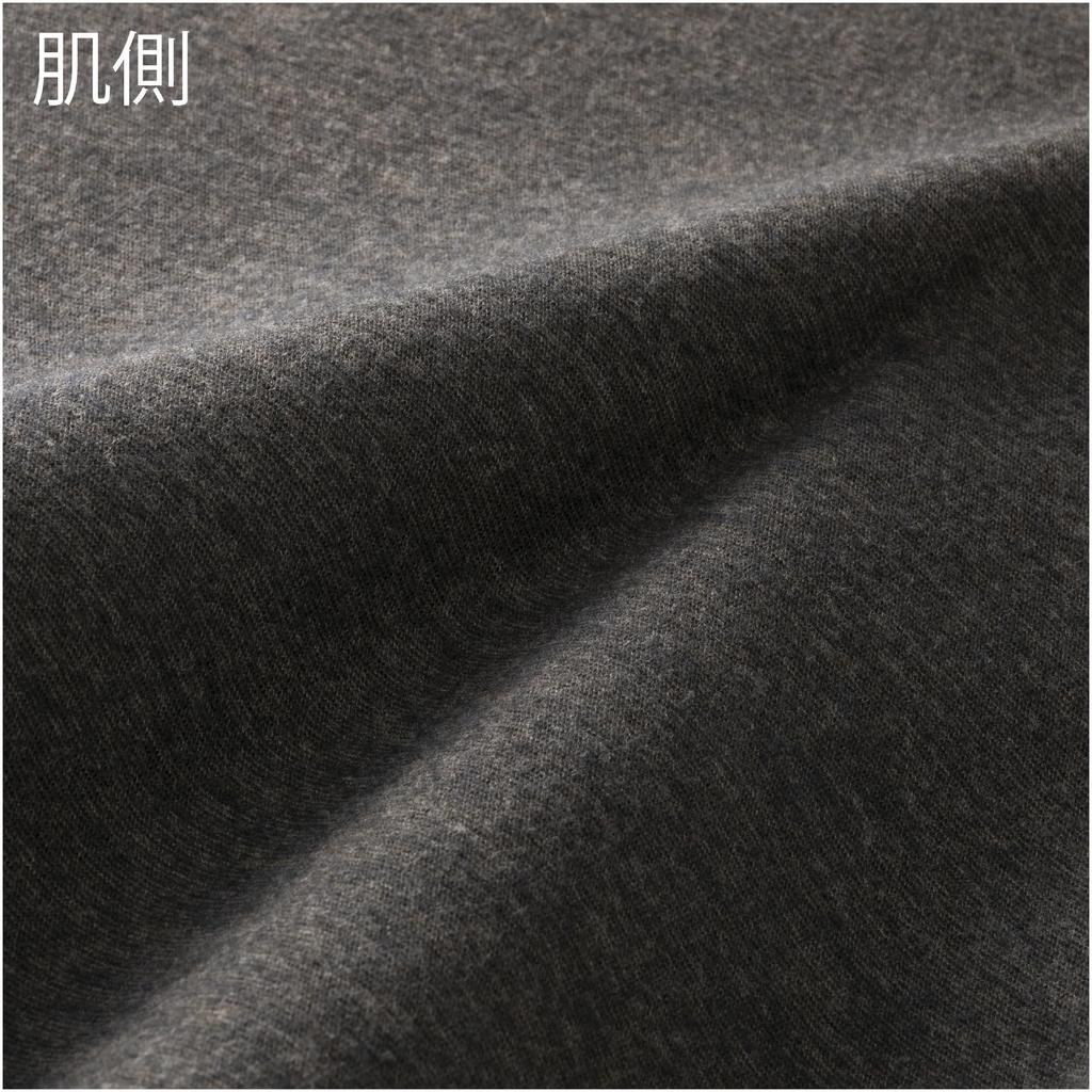 Heat-generating innerwear, Breath Thermo underwear, thick wool crew neck long-sleeve shirt, men's, C2JAAC10, black, size M