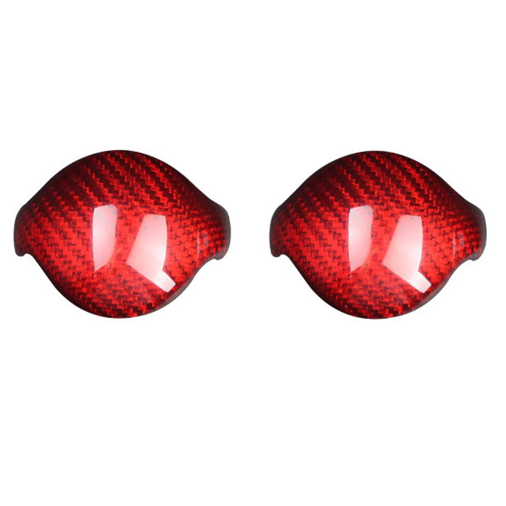Gear Shift Knob Cover Trim Carbon Fiber Red ABS Gear Shift Knob Cover Trim Fit for Ford Mustang 2015- Real Carbon FiberRed