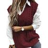 Nuovo maglione autunno/inverno da donna, gilet largo alla moda, maglione a trecce senza maniche con scollo a V ampio, stile europeo e americano