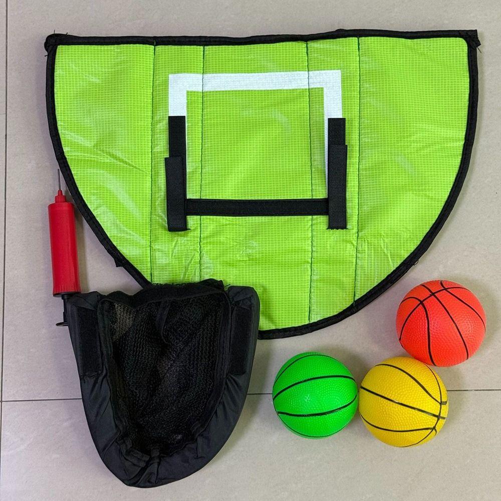Safety Trampoline Basketball Hoop Kit Foldable Portable Basketball Hoop Toys  Indoor Outdoor