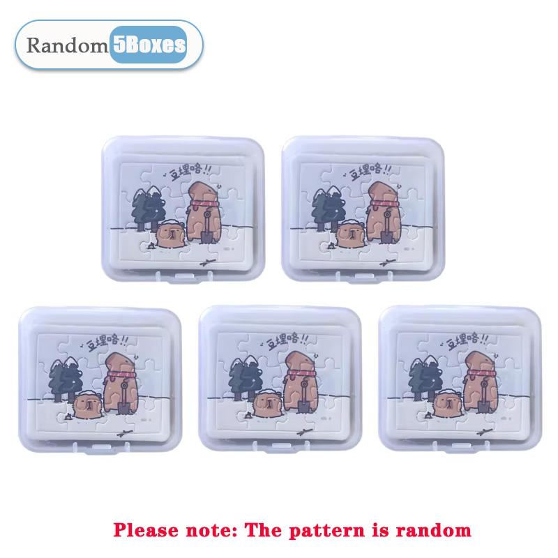 1-80Boxes Cute Cartoon Capybara Jigsaw Puzzle Educational Toys for Kids Adults Cute Mini Animal Puzzles Children Game Toy Gifts