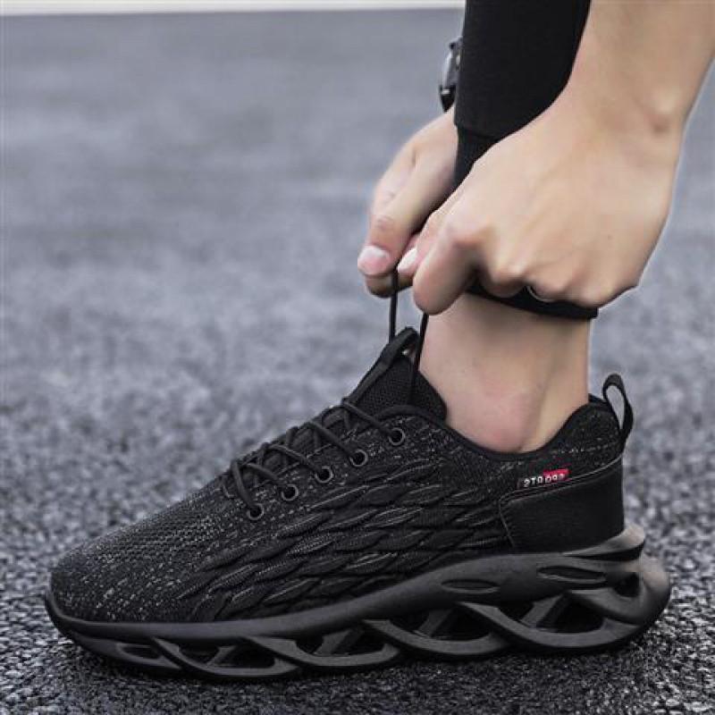 Противоскользящие водонепроницаемые маслостойкие дышащие повседневные мужские легкие рабочие черные кроссовки 39