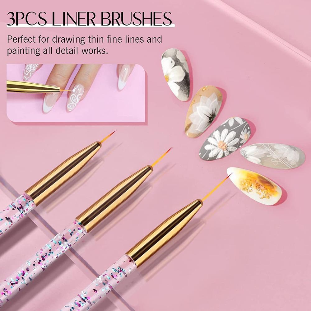 31pcs Liner Brush Nail Painting Brush Set Dotting Brush Dotting Brush Liner Drawing Brush Home Use