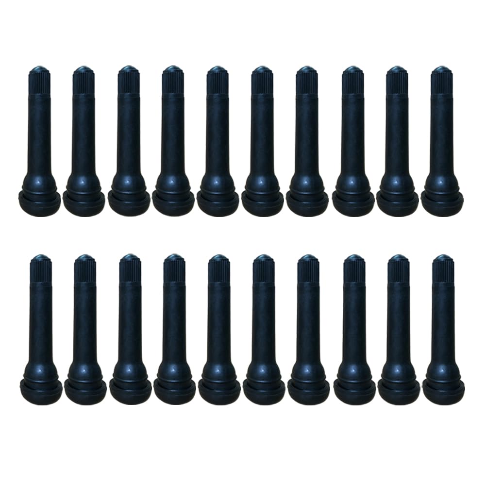 Tire Valve Stem, Tubeless Valve Stem Replacement Tire Valve Stem Rubber Snap-in Valve Stem for Car Tubeless Trim Holes (TR418-20pcs) TR418-20pcs