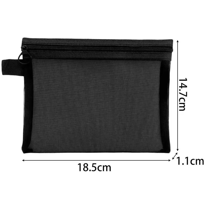 1/12pcs Mesh Clear Cosmetic Bags Small Large Black Makeup Bag Portable Travel Toiletry Organizer Case Lipstick Storage Pouch