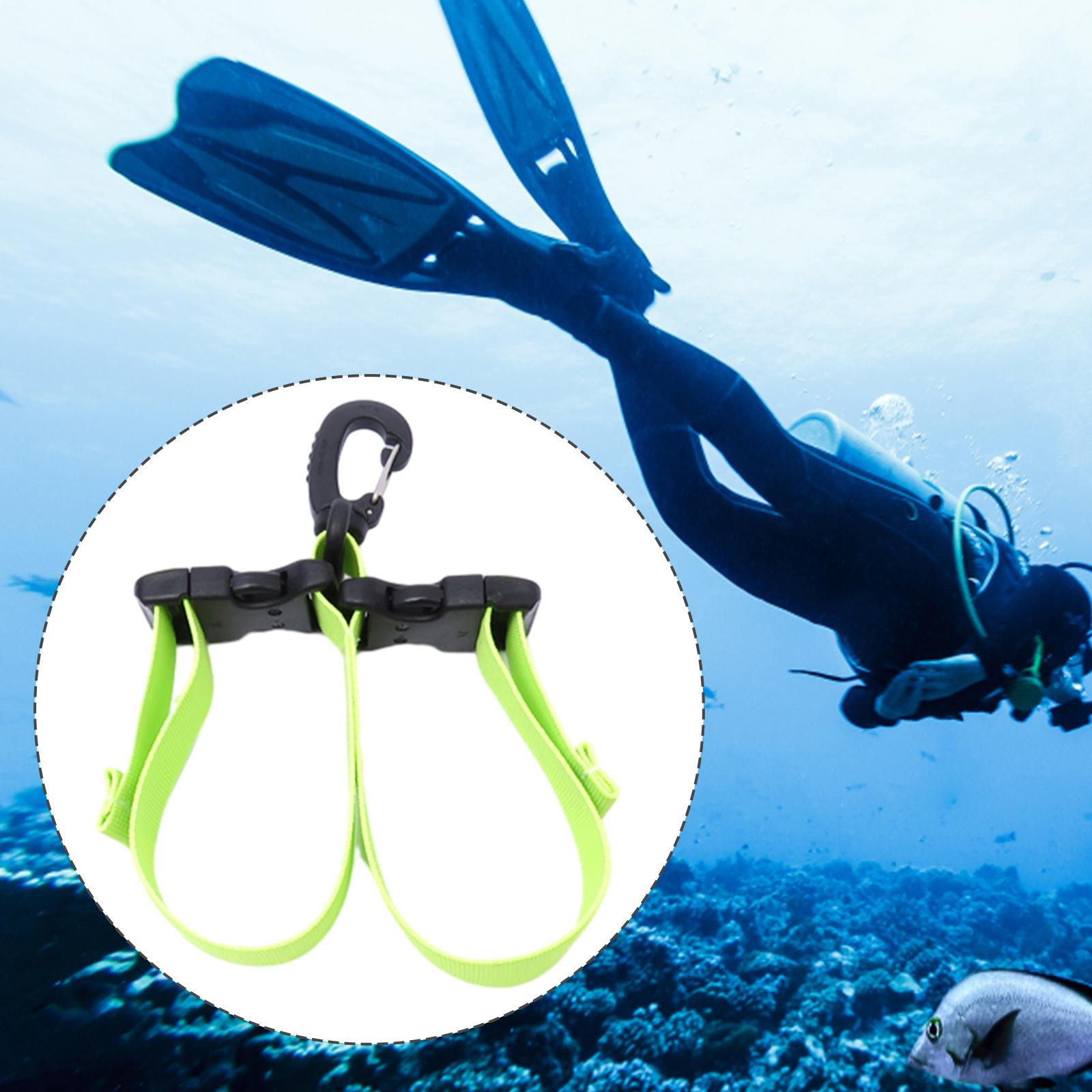 Diving Fin Strap with Quick Release Buckles, Side Hanging Swimming Accessories