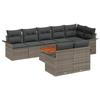VidaXL Ensemble de canapé de jardin 9 pièces avec coussins gris en rotin synthétique et acacia 3347342