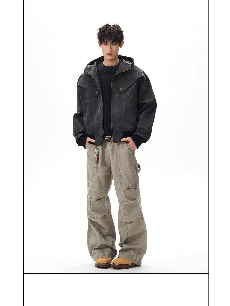 Herren Retro Nieten Harrington Jacke - Lässiger Lockere Passform für Frühling & Herbst