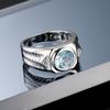 Men lab Aquamarine Zircons Blue Zircon Rings for Men Vintage Luxury  Sterling Silver Wedding  Bijoux Bague for Gifts