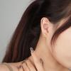 925 Sterling Silver Asymmetric Colorful Zircon Star Stud Earrings French Fashion Simple Jewelry Accessories for Women