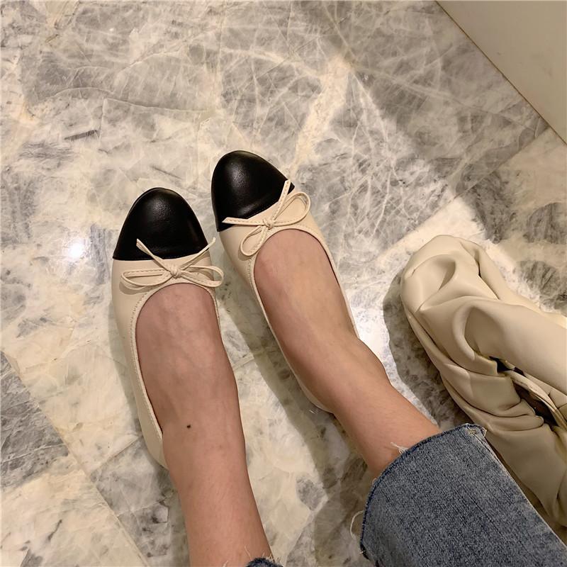 

Новые туфли-балетки с бантиком в тон, женские универсальные туфли с круглым носком, маленькие ароматные туфли, туфли-лодочки 39