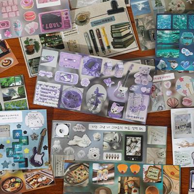 60sheets/bag Old Showa Manga Style Old Dream Time Box Series Cut Film Sticker Book DIY Diary Notebook Tablet Handbook Calendar