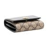 Gucci Carteira GG Marmont com Logo Duplo G design de cores combinando couro GG Supreme estilo casal unissex preto e bege