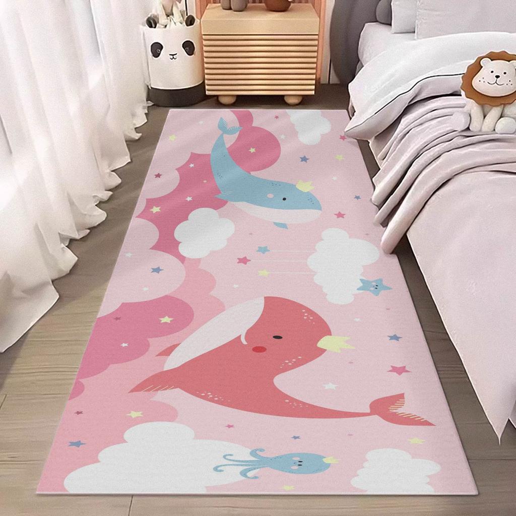 Faux Cashmere Cute Cartoon Multi-Functional Living Room Carpet, Children's Bedroom Anti-Slip Carpet, Home Decoration