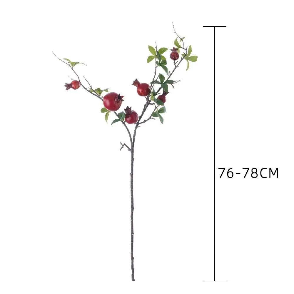 6-Fruit Artificial Pomegranate Branches Realistic Plastic Simulation Pomegranate Fruit Elegant Handmade Fake Plants