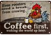 Chicken Metal Tin Sign Vintage 2D Flat with 3D Visual Effect Metal Post Wall Art for Chicken Coops Farms Yards Home Bar Cafe