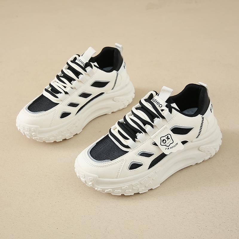 Designer Chunky Sneakers for Women Lace Up Platform Walking Shoes Ladies Fashion Casual Running Sports Mesh Tennis