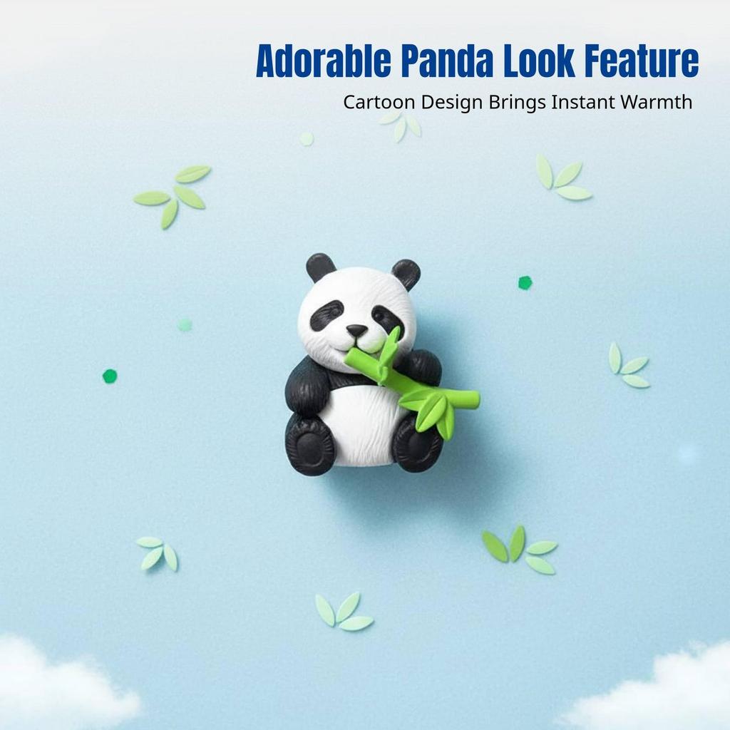 2 Panda Figures, Toy, Miniature Figure, Collectible, PVC, Farm, Easy to Clean, Realistic Look for