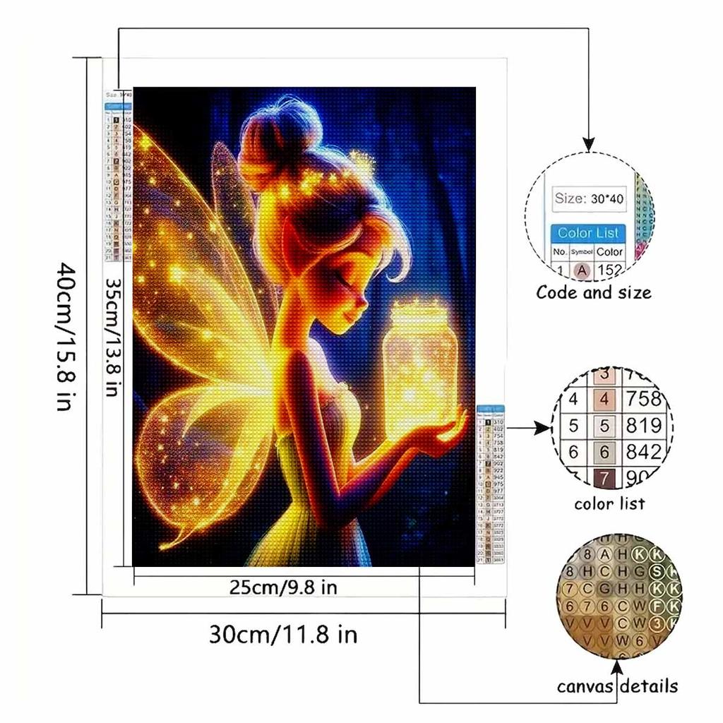 Full Round Diamond Painting Flower Fairy Art Rhinestone Picture Mosaic DIY 5D Cross Stitch Embroidery Home Decoration