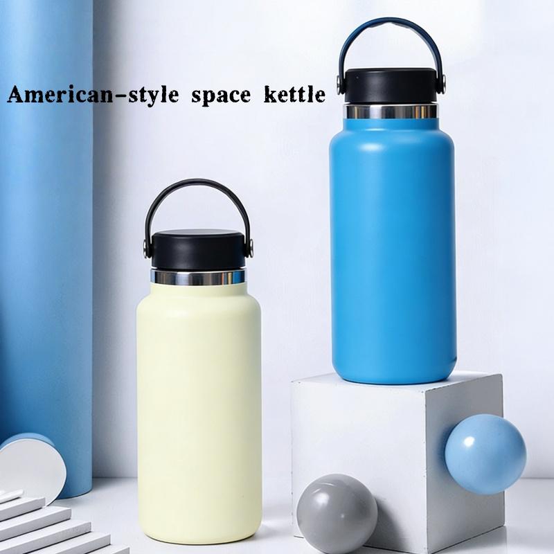 1PCS 32oz Stainless Steel Vacuum Insulated Water Bottle Portable Durable Leak-Proof for Outdoor Sports Carry Gym Cup with Handle