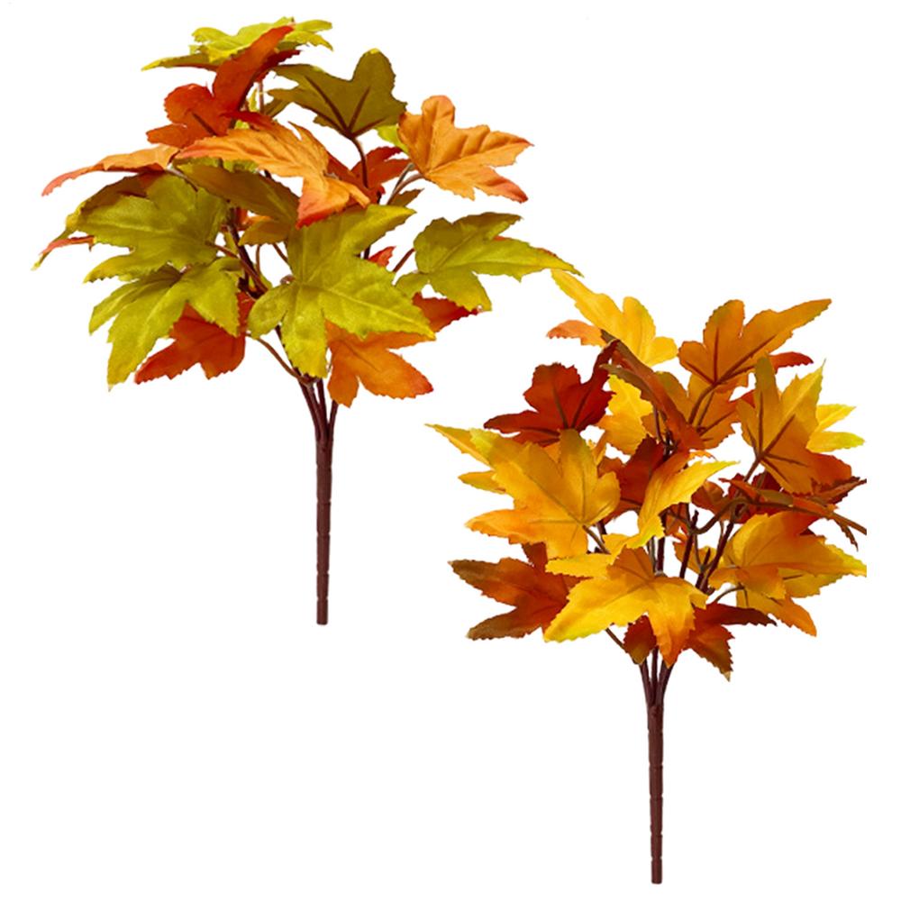 

2Pcs Artificial Canadian Maple Leafs Branch Autumn Rustic Wedding Decoration Accessories Fake Flower Plants Home Decoration