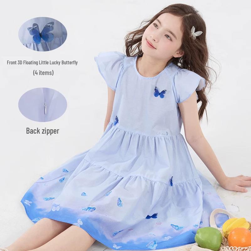 Disney Girls' Summer Pure Cotton Princess Dress