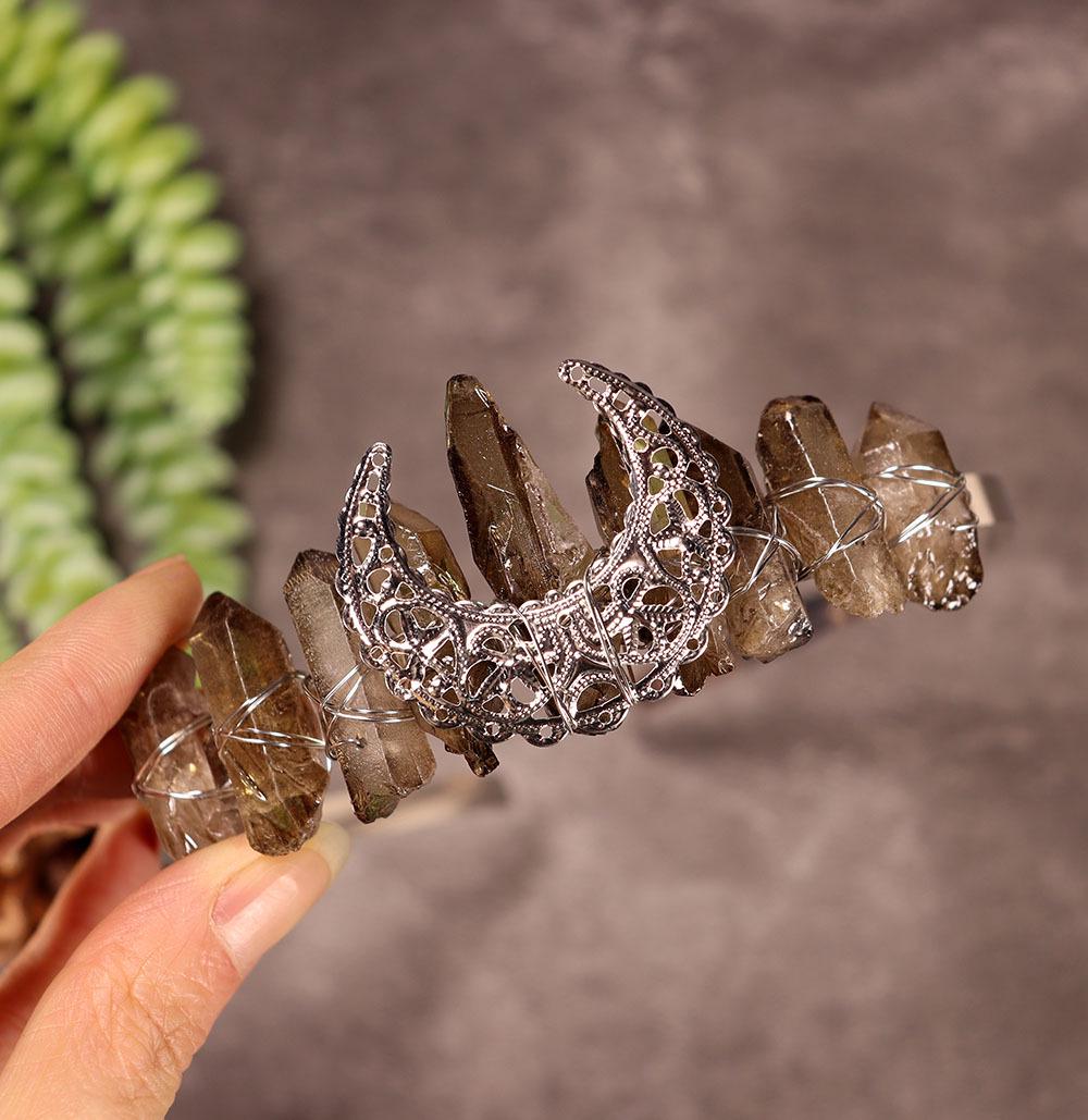 Handmade Crystal Crown Headband for Women – Trendy, Princess-Style, Wire-Tied Accessory