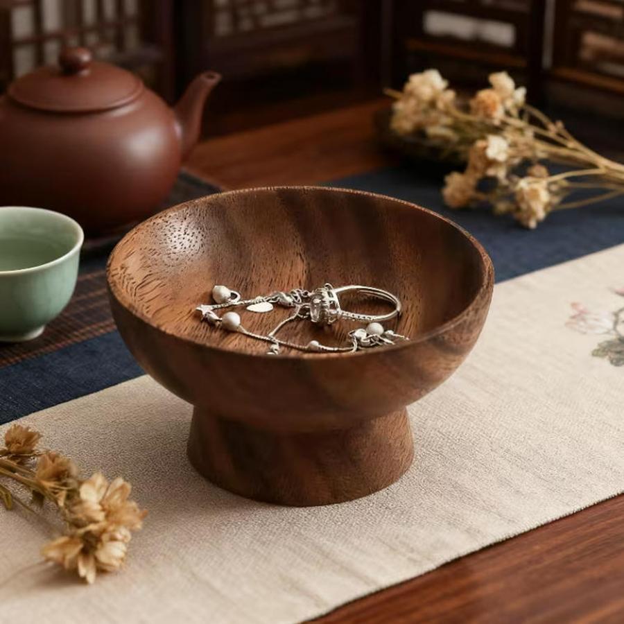 Wood Jewelry Tray Decorative Key Bowl for Entryway Table Decorative Desktop Accessory Ideal Gift for Women Mom DROPSHIPPING