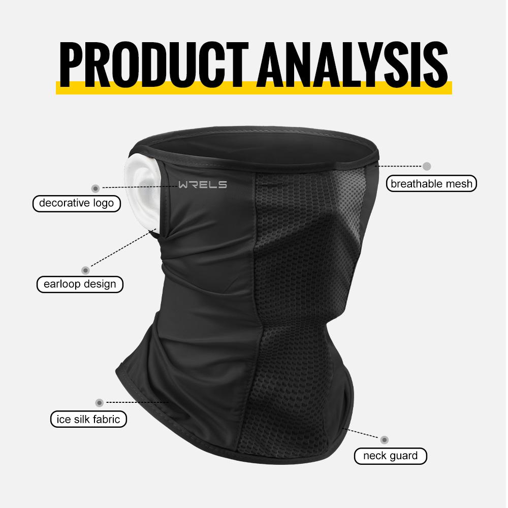 WRELS Ice Silk Sunscreen Mask Summer Sun Protection Breathable UV Resistant Windproof Uv Mask for Cycling Hiking Outdoor Sports