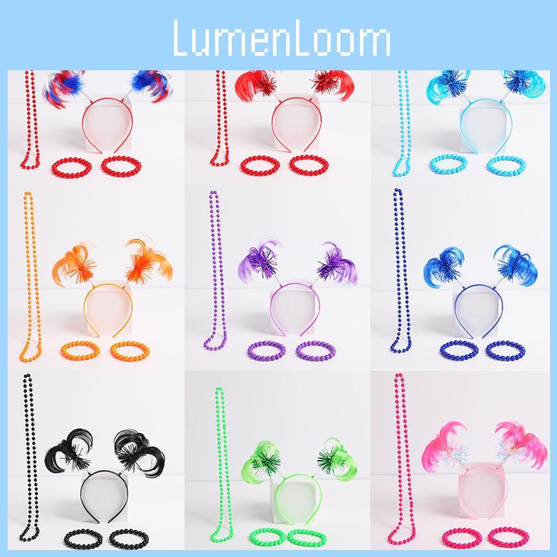 Complete Costume Headwear Kit  With Feather Wigs Jewelry For Summer Festivals