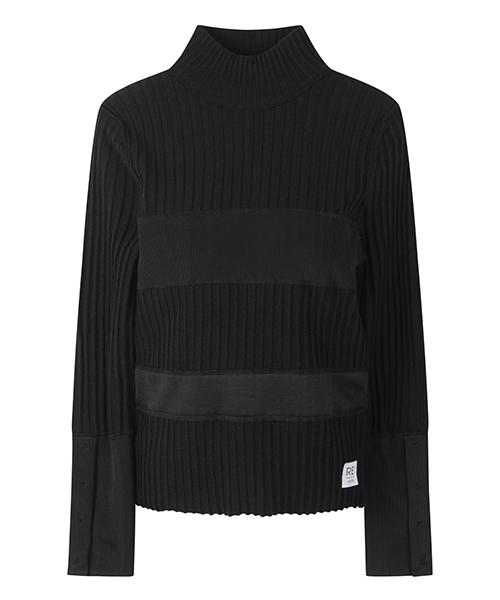 RECODE Fabric Patch Work Knit Top_Rqwaa23507Bkx