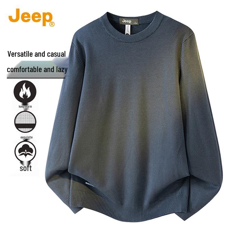 

JEEP Men s Solid Round Neck Knit Sweater 3XL