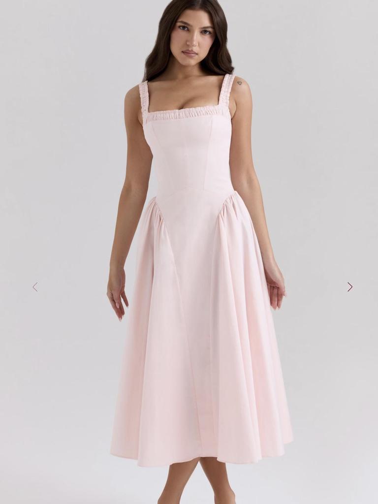 Retro Francuska Letnia Sukienka Elegancka Wyszczuplająca Talia